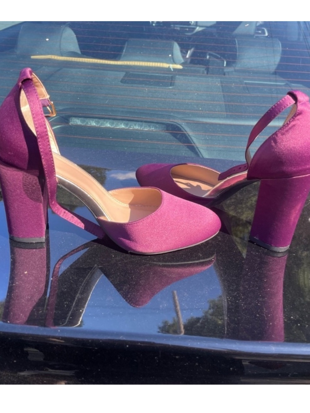 a new day Plum Pointed Ankle-Strap Block Heels - Picture 2 of 3